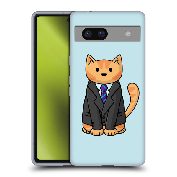 Beth Wilson Doodle Cats 2 Business Suit Soft Gel Case for Google Pixel 7a