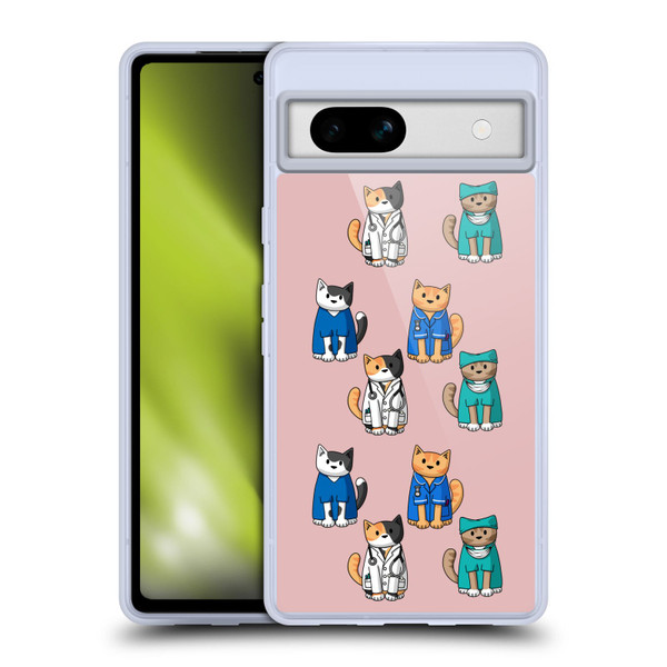Beth Wilson Doodle Cats 2 Professionals Soft Gel Case for Google Pixel 7a
