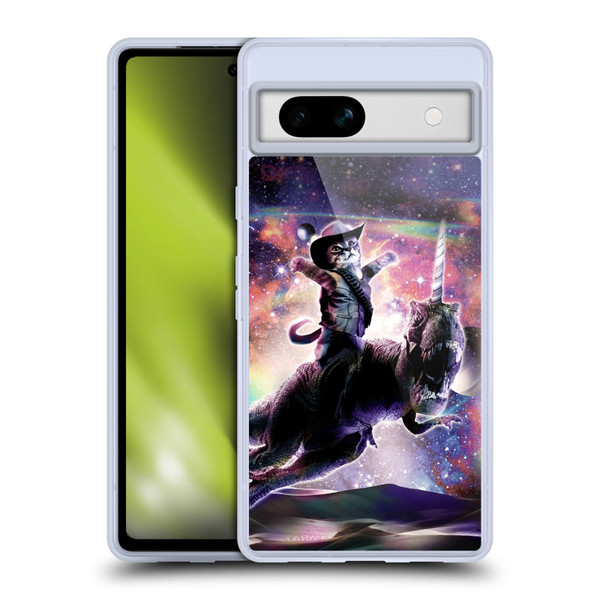 Random Galaxy Space Cat Dinosaur Unicorn Soft Gel Case for Google Pixel 7a