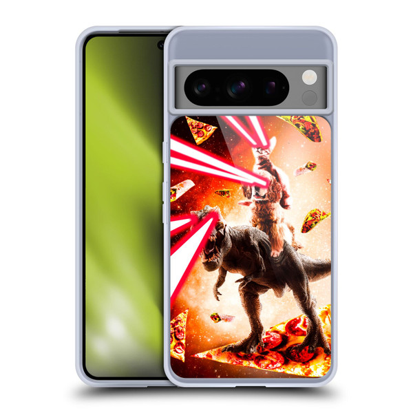 Random Galaxy Space Cat Dinosaur & Dog Lazer Eye Soft Gel Case for Google Pixel 8 Pro