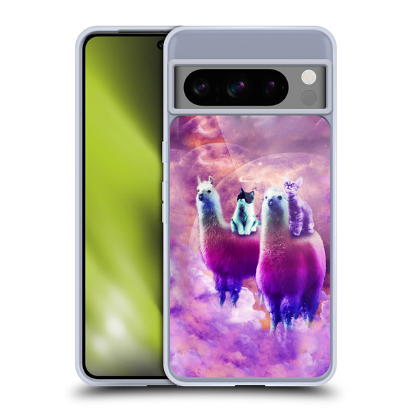 Random Galaxy Space Llama Kitty & Cat Soft Gel Case for Google Pixel 8 Pro