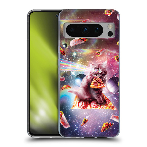 Random Galaxy Space Pizza Ride Outer Space Lazer Cat Soft Gel Case for Google Pixel 8 Pro