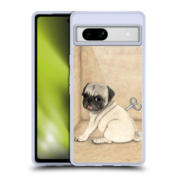Barruf Dogs Pug Toy Soft Gel Case for Google Pixel 7a
