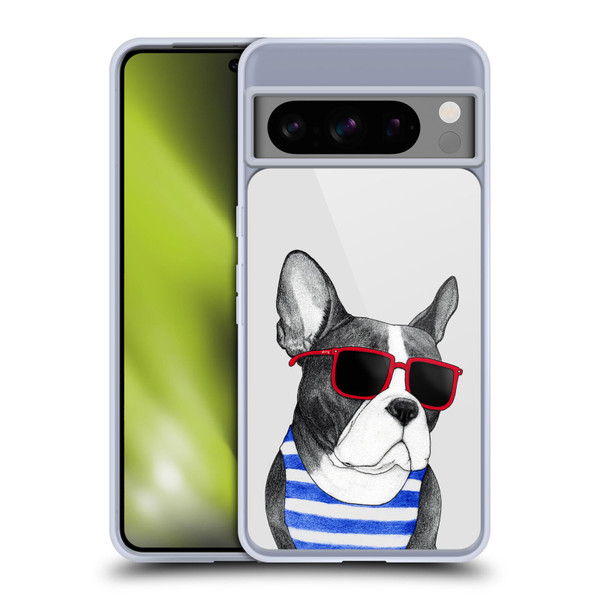 Barruf Dogs Frenchie Summer Style Soft Gel Case for Google Pixel 8 Pro