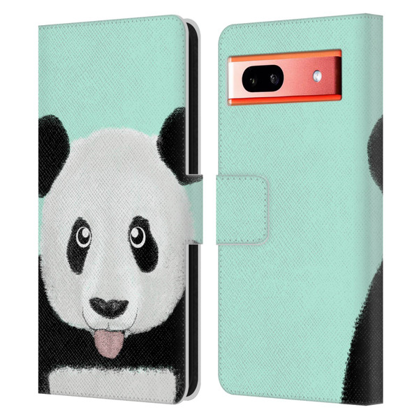 Barruf Animals The Cute Panda Leather Book Wallet Case Cover For Google Pixel 7a