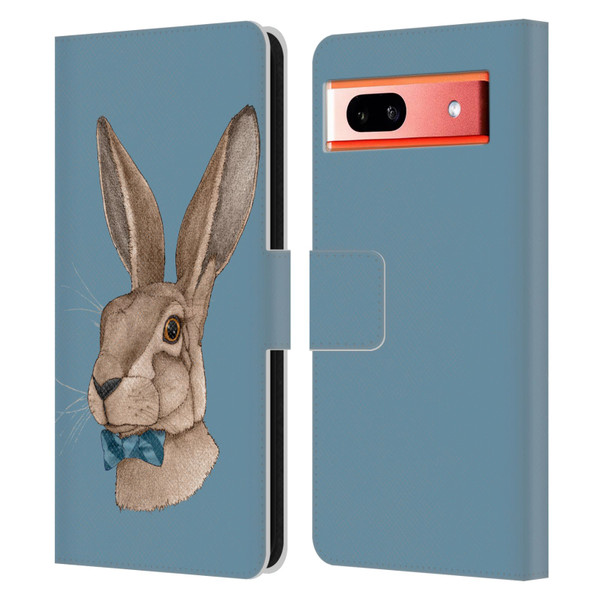 Barruf Animals Hare Leather Book Wallet Case Cover For Google Pixel 7a