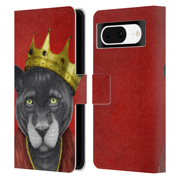 Barruf Animals The King Panther Leather Book Wallet Case Cover For Google Pixel 8