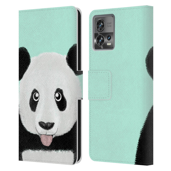 Barruf Animals The Cute Panda Leather Book Wallet Case Cover For Motorola Moto Edge 30 Fusion