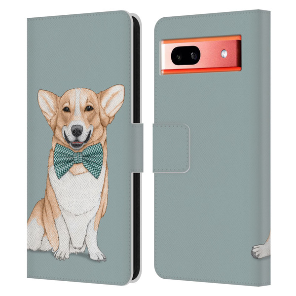 Barruf Dogs Corgi Leather Book Wallet Case Cover For Google Pixel 7a
