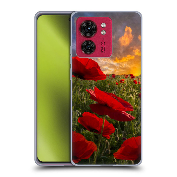 Celebrate Life Gallery Florals Red Flower Field Soft Gel Case for Motorola Moto Edge 40