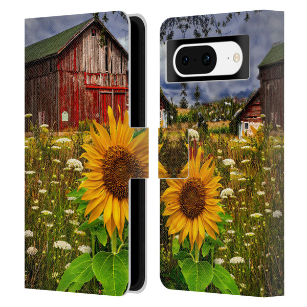 Celebrate Life Gallery Florals Barn Meadow Flowers Leather Book Wallet Case Cover For Google Pixel 8