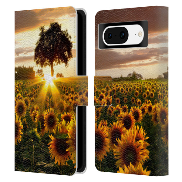 Celebrate Life Gallery Florals Fields Of Gold Leather Book Wallet Case Cover For Google Pixel 8