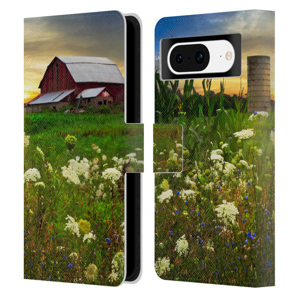 Celebrate Life Gallery Florals Sunset Lace Pastures Leather Book Wallet Case Cover For Google Pixel 8