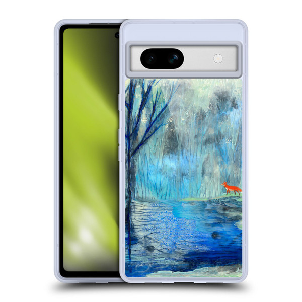 Wyanne Nature 2 Red Fox Blue River Soft Gel Case for Google Pixel 7a