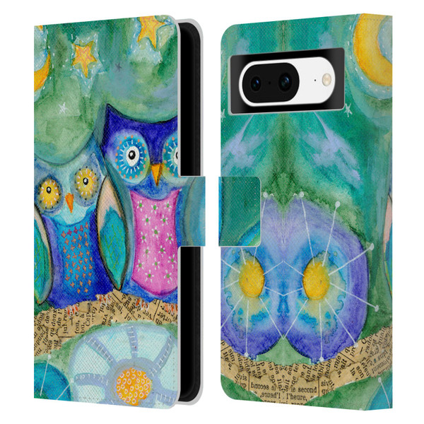 Wyanne Owl Wishing The Night Away Leather Book Wallet Case Cover For Google Pixel 8