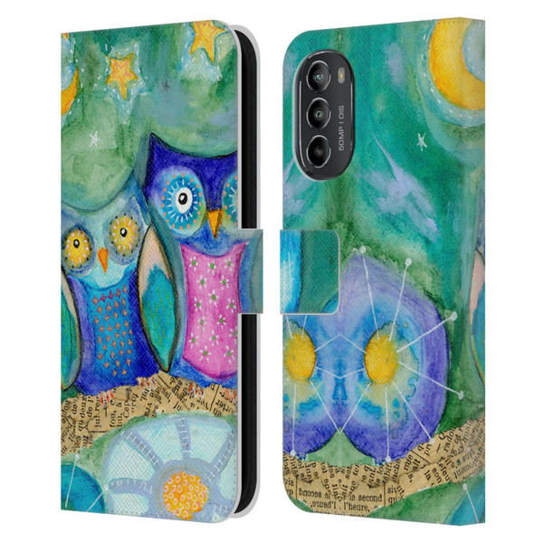 Wyanne Owl Wishing The Night Away Leather Book Wallet Case Cover For Motorola Moto G82 5G