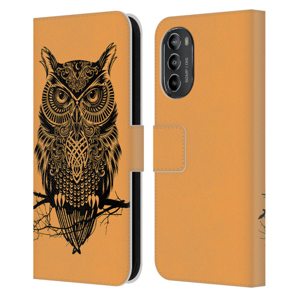 Rachel Caldwell Animals 3 Owl 2 Leather Book Wallet Case Cover For Motorola Moto G82 5G