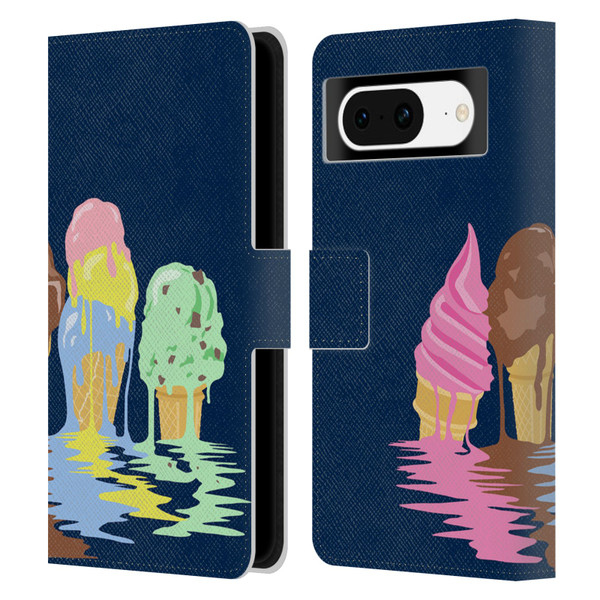 Rachel Caldwell Illustrations Ice Cream River Leather Book Wallet Case Cover For Google Pixel 8