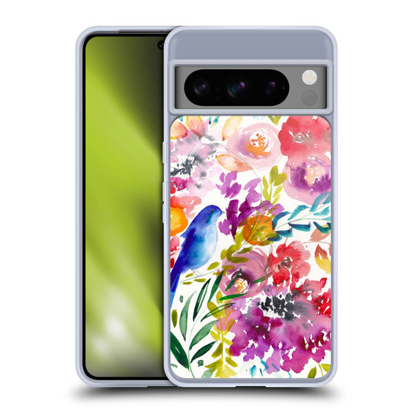 Mai Autumn Floral Garden Bluebird Soft Gel Case for Google Pixel 8 Pro
