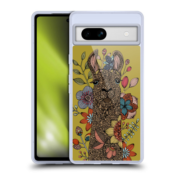 Valentina Animals And Floral Llama Soft Gel Case for Google Pixel 7a
