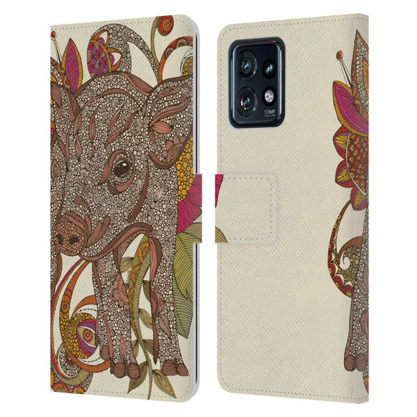 Valentina Animals And Floral Paisley Piggy Leather Book Wallet Case Cover For Motorola Moto Edge 40 Pro