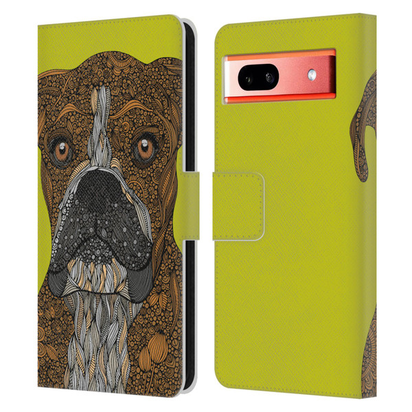 Valentina Dogs Boxer Leather Book Wallet Case Cover For Google Pixel 7a