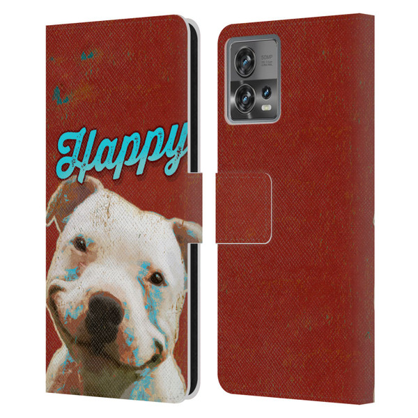 Duirwaigh Animals Pitbull Dog Leather Book Wallet Case Cover For Motorola Moto Edge 30 Fusion