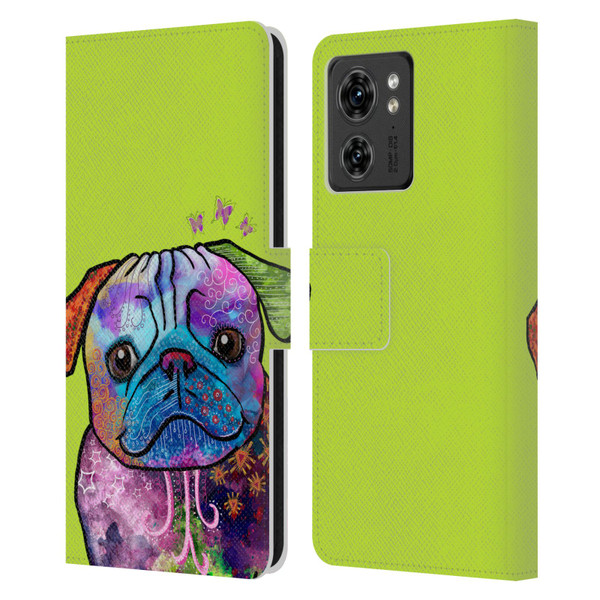 Duirwaigh Animals Pug Dog Leather Book Wallet Case Cover For Motorola Moto Edge 40