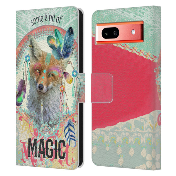 Duirwaigh Boho Animals Fox Leather Book Wallet Case Cover For Google Pixel 7a