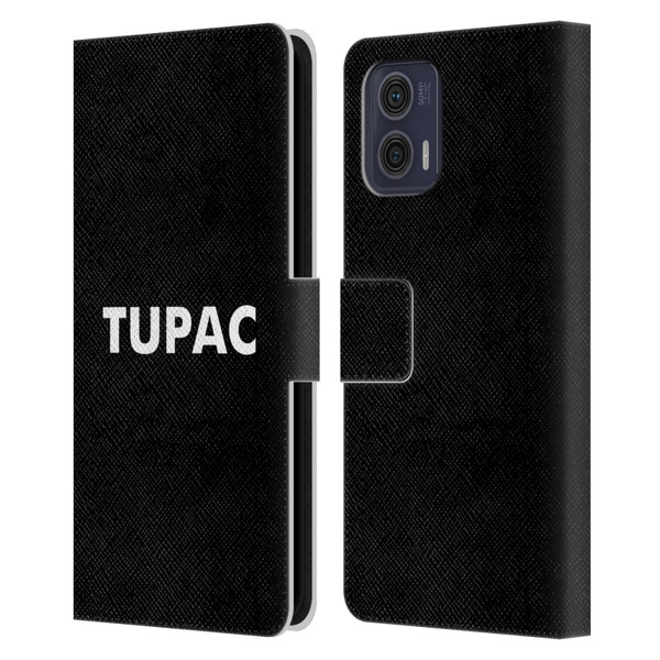 Tupac Shakur Logos Sans Serif Leather Book Wallet Case Cover For Motorola Moto G73 5G