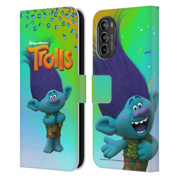 Trolls Snack Pack Branch Leather Book Wallet Case Cover For Motorola Moto G82 5G