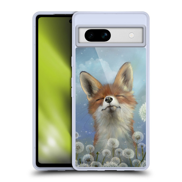 Ash Evans Animals Dandelion Fox Soft Gel Case for Google Pixel 7a