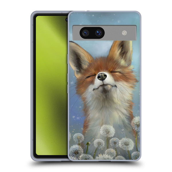 Ash Evans Animals Dandelion Fox Soft Gel Case for Google Pixel 7a