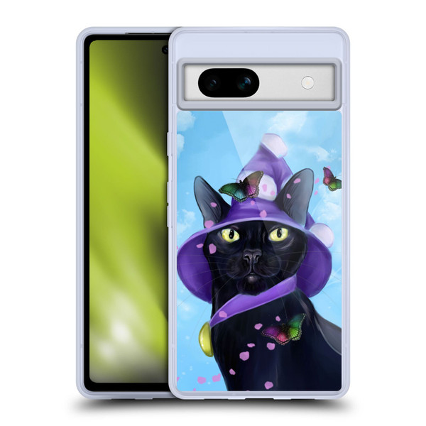 Ash Evans Black Cats Butterfly Sky Soft Gel Case for Google Pixel 7a