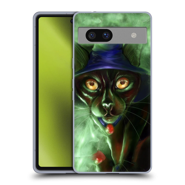 Ash Evans Black Cats Conjuring Magic Soft Gel Case for Google Pixel 7a