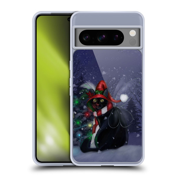 Ash Evans Black Cats Yuletide Cheer Soft Gel Case for Google Pixel 8 Pro