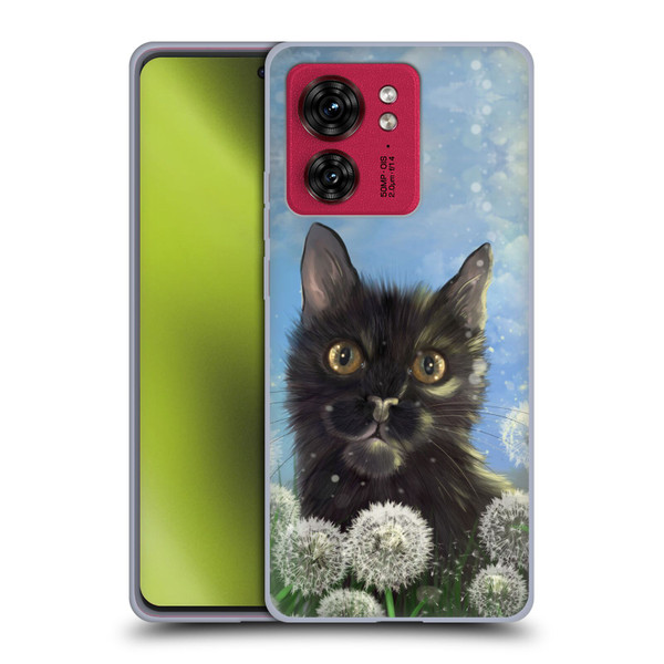 Ash Evans Black Cats 2 Dandelions Soft Gel Case for Motorola Moto Edge 40