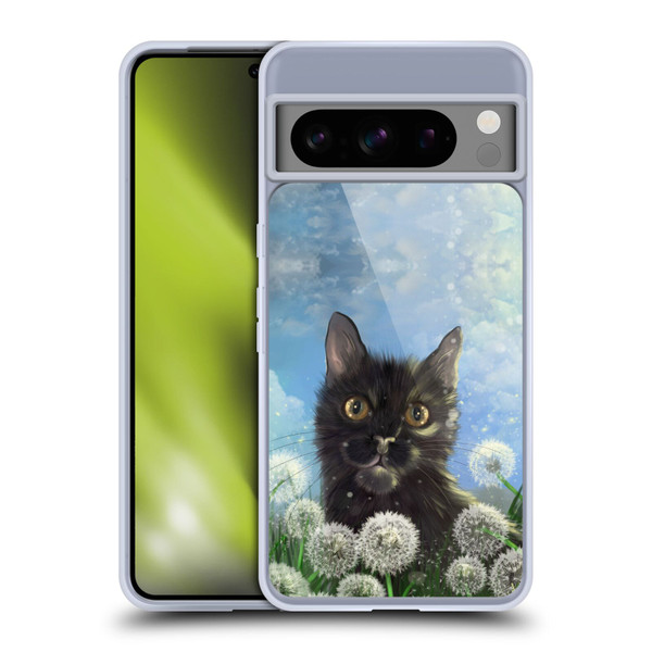Ash Evans Black Cats 2 Dandelions Soft Gel Case for Google Pixel 8 Pro