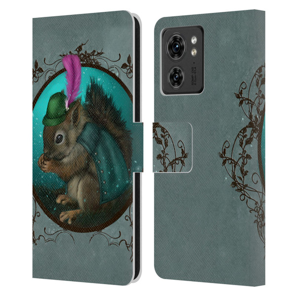 Ash Evans Animals Squirrel Leather Book Wallet Case Cover For Motorola Moto Edge 40