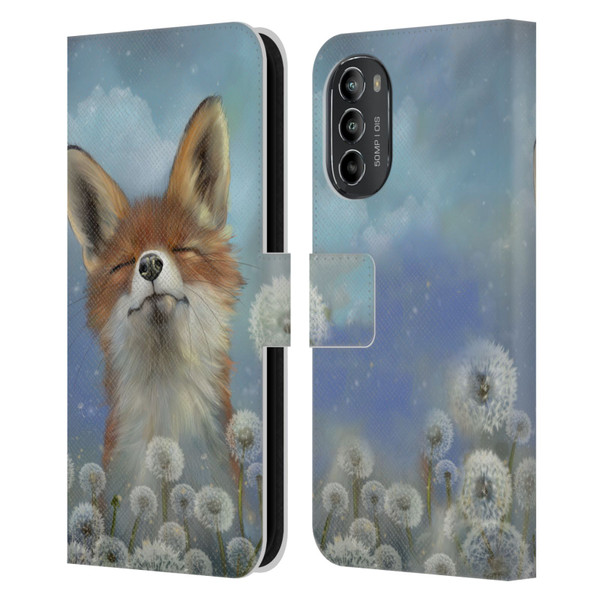 Ash Evans Animals Dandelion Fox Leather Book Wallet Case Cover For Motorola Moto G82 5G