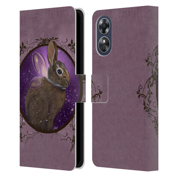 Ash Evans Animals Rabbit Leather Book Wallet Case Cover For OPPO A17