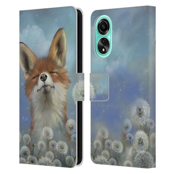Ash Evans Animals Dandelion Fox Leather Book Wallet Case Cover For OPPO A78 4G