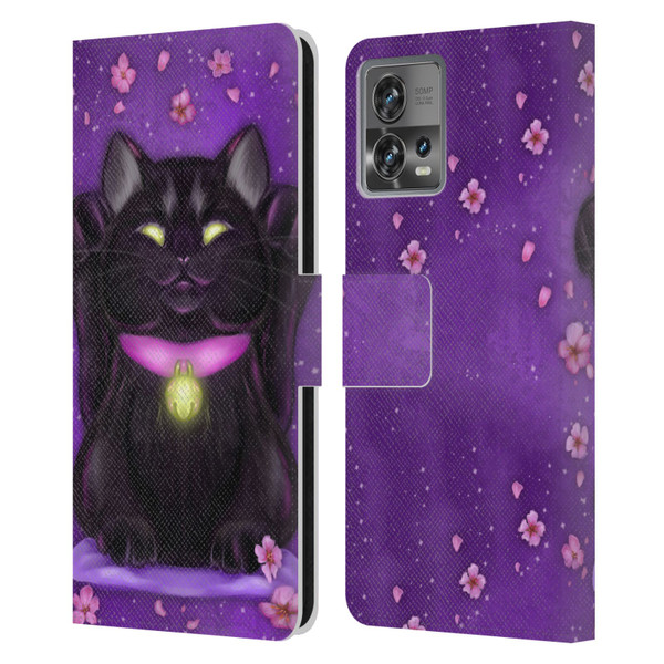 Ash Evans Black Cats Lucky Leather Book Wallet Case Cover For Motorola Moto Edge 30 Fusion