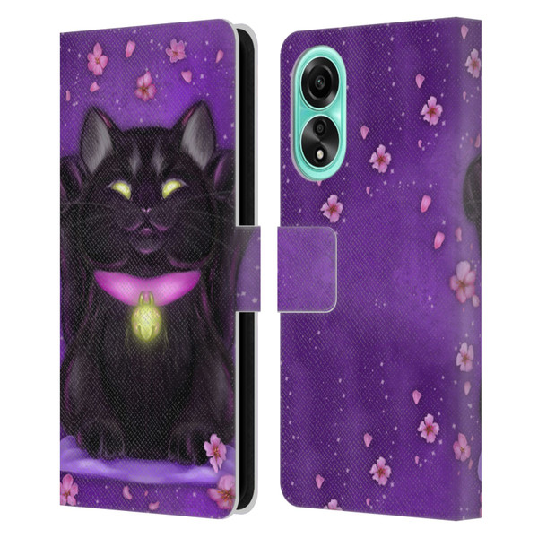 Ash Evans Black Cats Lucky Leather Book Wallet Case Cover For OPPO A78 4G