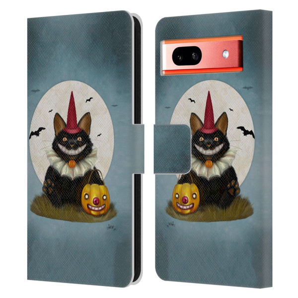 Ash Evans Black Cats 2 Party Cat Leather Book Wallet Case Cover For Google Pixel 7a