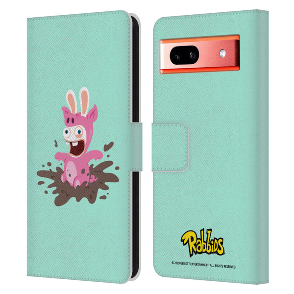 Rabbids Costumes Pig Leather Book Wallet Case Cover For Google Pixel 7a