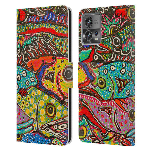 Mad Dog Art Gallery Assorted Designs Many Mad Fish Leather Book Wallet Case Cover For Motorola Moto Edge 30 Fusion