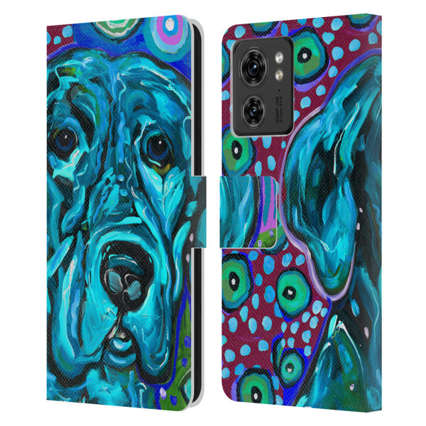 Mad Dog Art Gallery Dogs Aqua Lab Leather Book Wallet Case Cover For Motorola Moto Edge 40