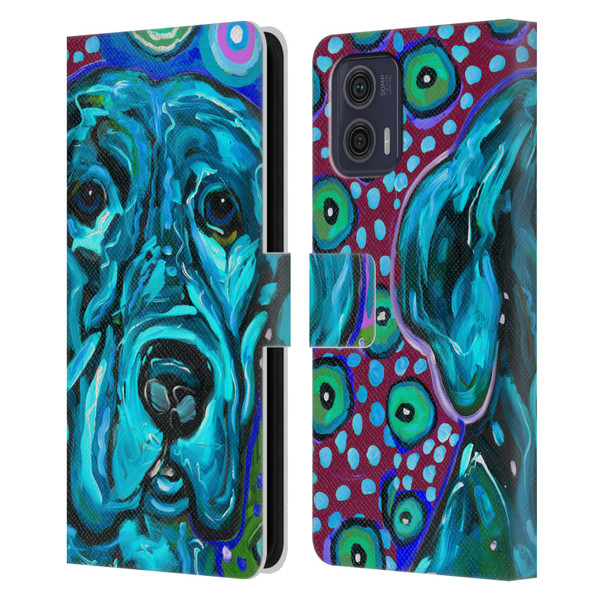 Mad Dog Art Gallery Dogs Aqua Lab Leather Book Wallet Case Cover For Motorola Moto G73 5G