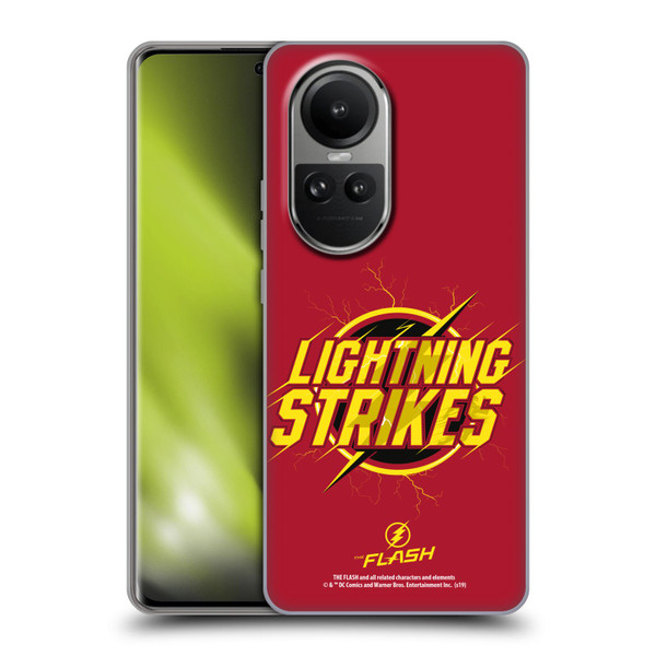 The Flash TV Series Graphics Lightning Strikes Soft Gel Case for OPPO Reno10 5G / Reno10 Pro 5G